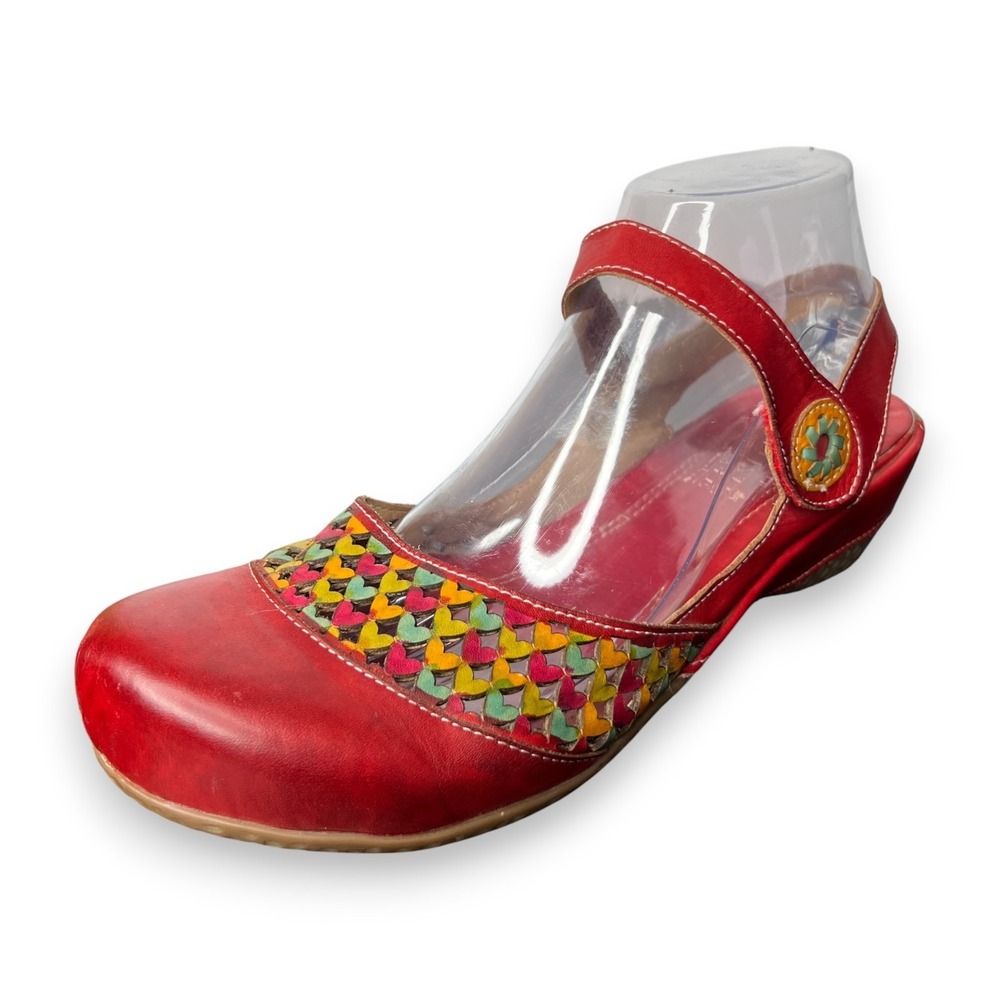 Spring Step Red Multicolor Moccasins - Picture 2 of 13